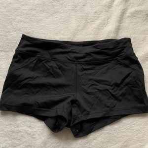 black workout shorts